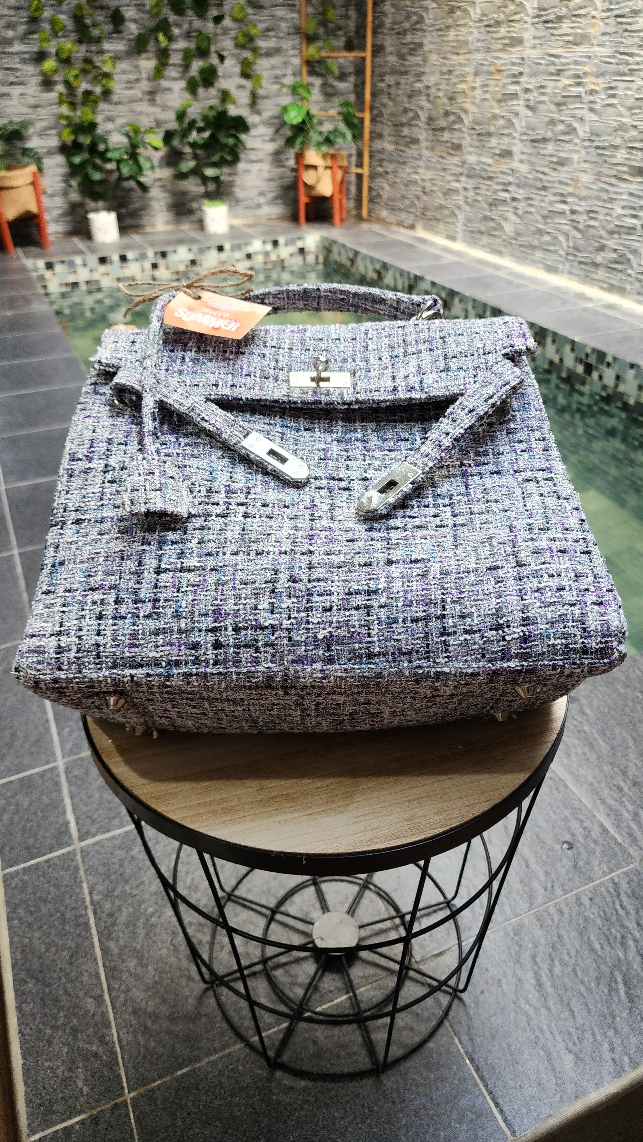 Handmade Tweed bag, Medium size (35cm)_style 23