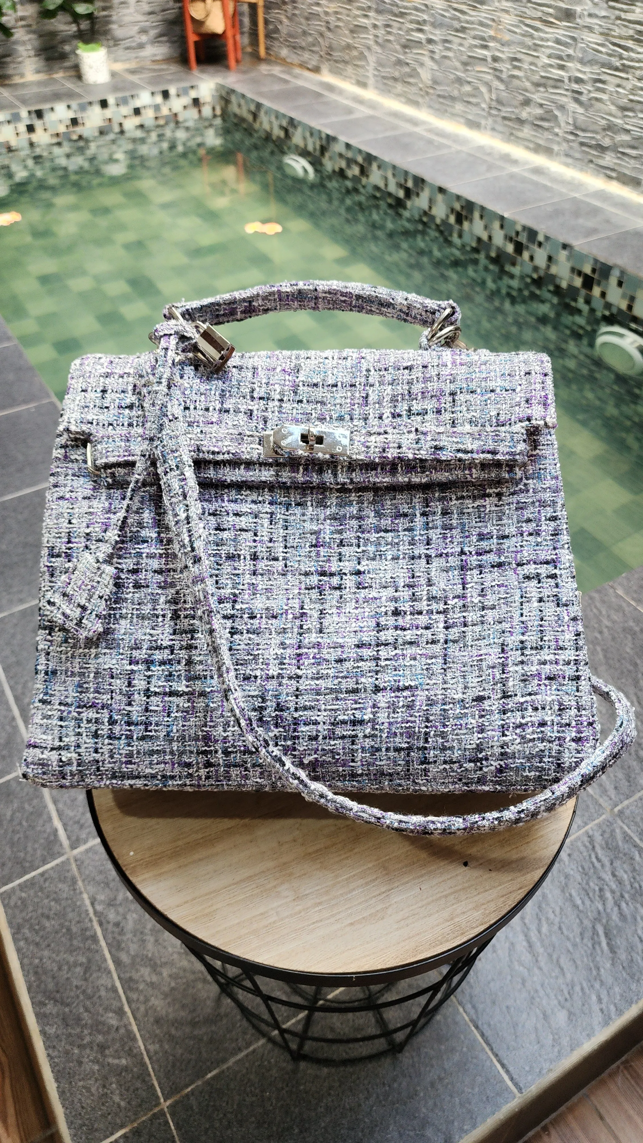 Handmade Tweed bag, Medium size (35cm)_style 23