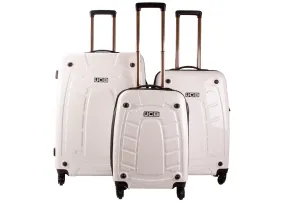 Hard Shell Suitcase with 4 Spinner Wheels Travel Luggage - White