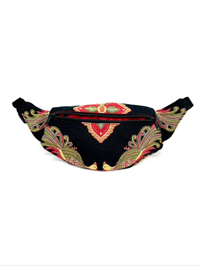 Hip Bag, Small, in Formal Bird Tapestry