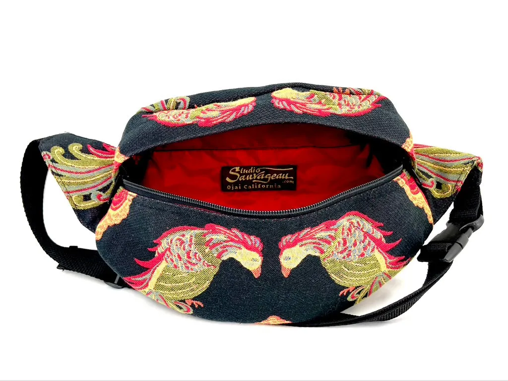 Hip Bag, Small, in Formal Bird Tapestry