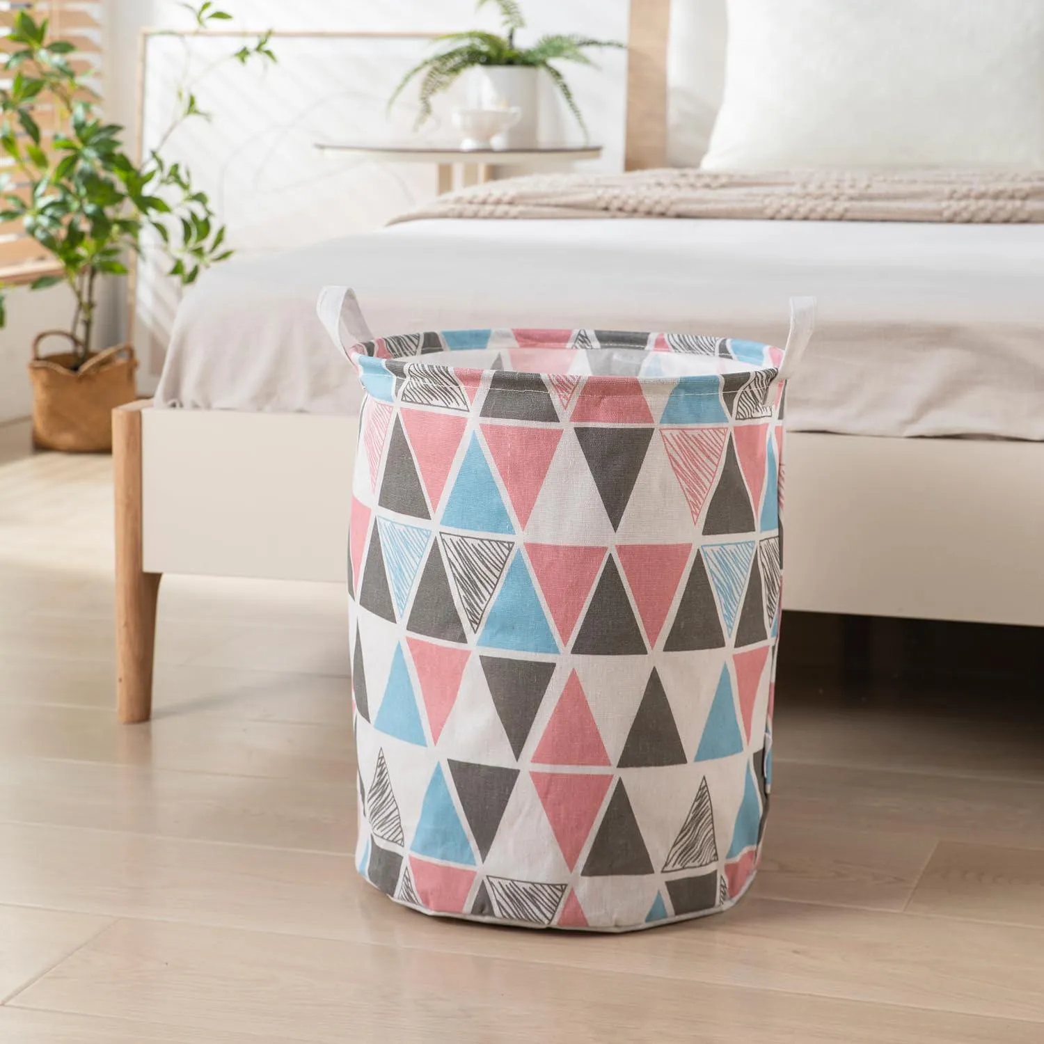 HOKIPO Folding Laundry Basket for Clothes - Large 43 LTR, Multicolor