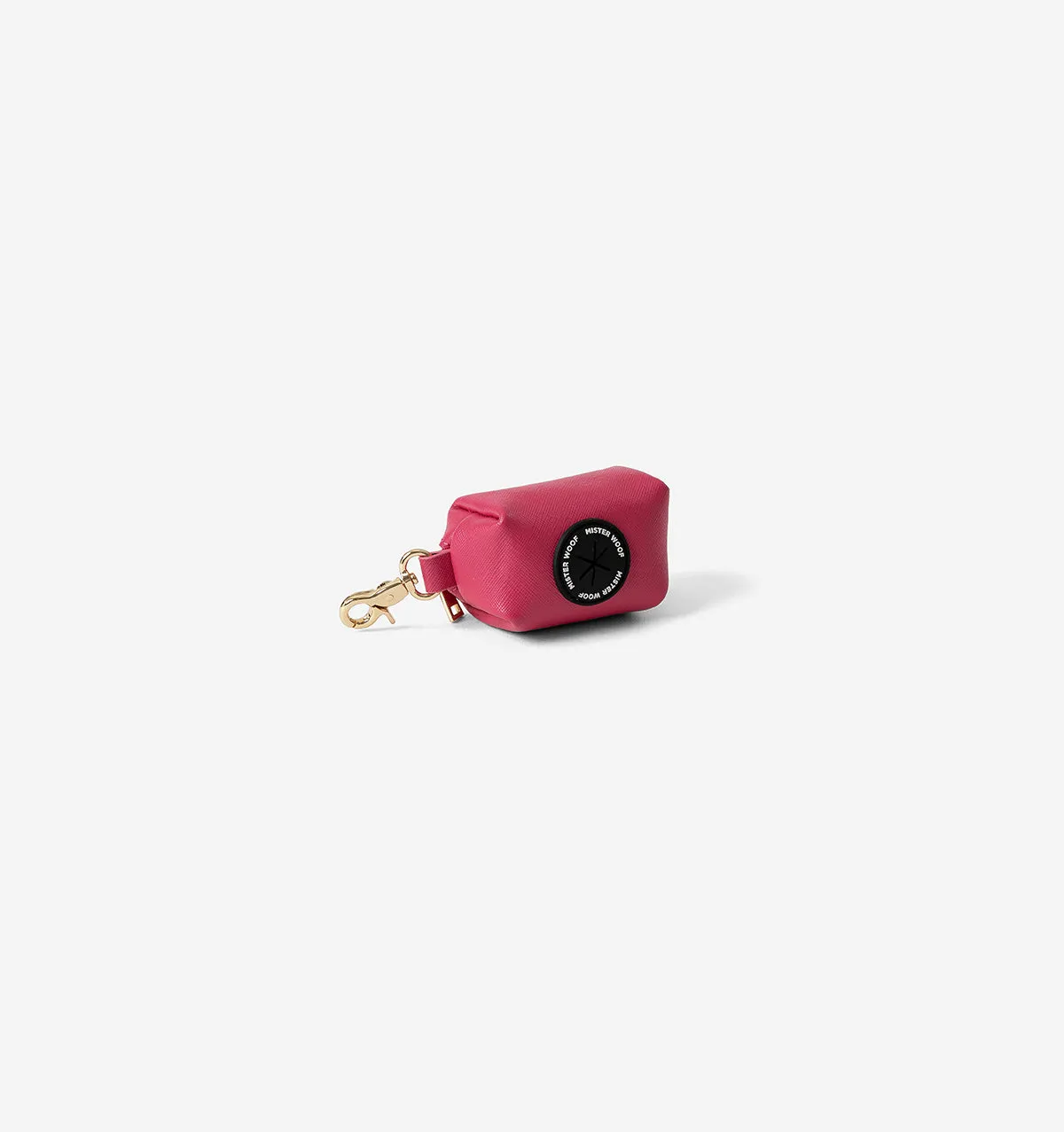 Hot Pink Leather Poop Bag Holder