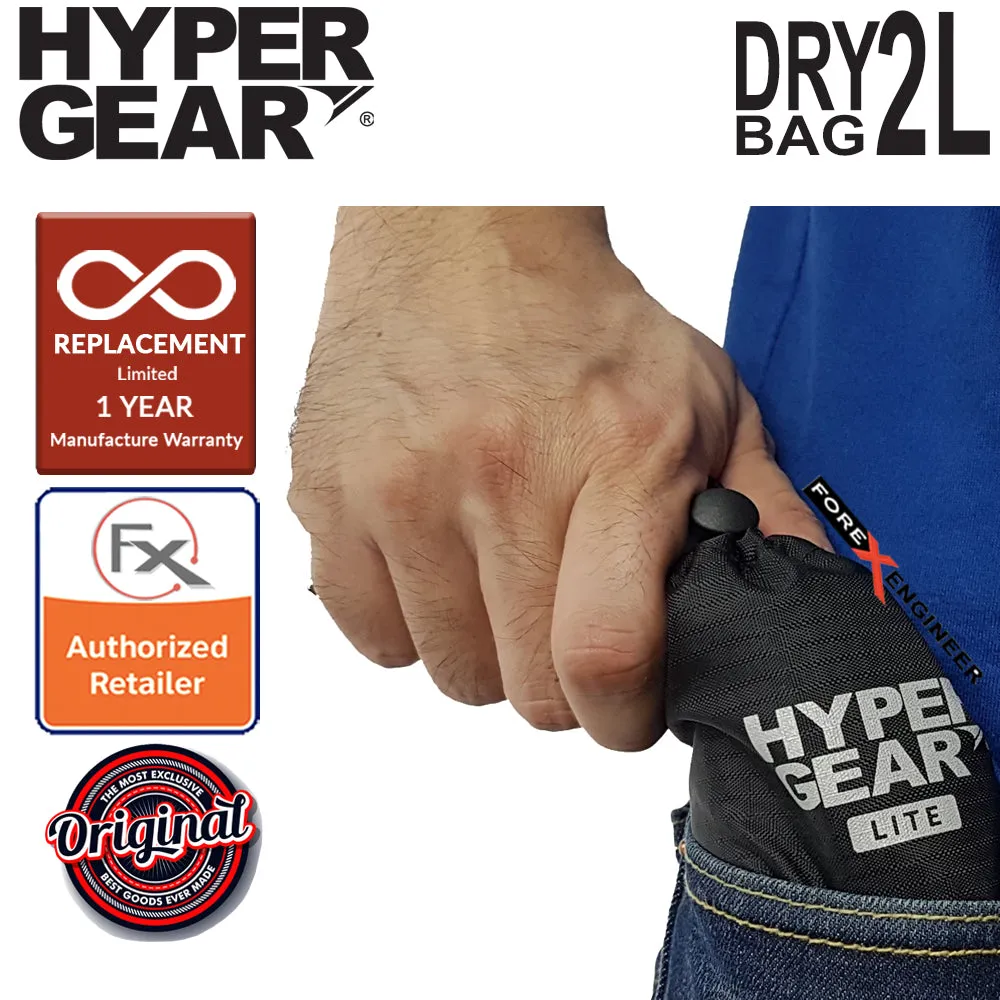 HyperGear Dry Bag Lite 2L - Waterproof IPX6 and Expandable to Full Size Dry Bag - Black