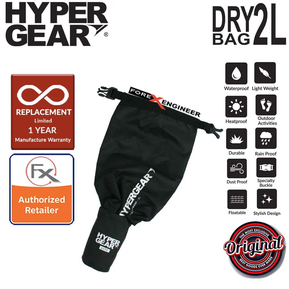 HyperGear Dry Bag Lite 2L - Waterproof IPX6 and Expandable to Full Size Dry Bag - Black