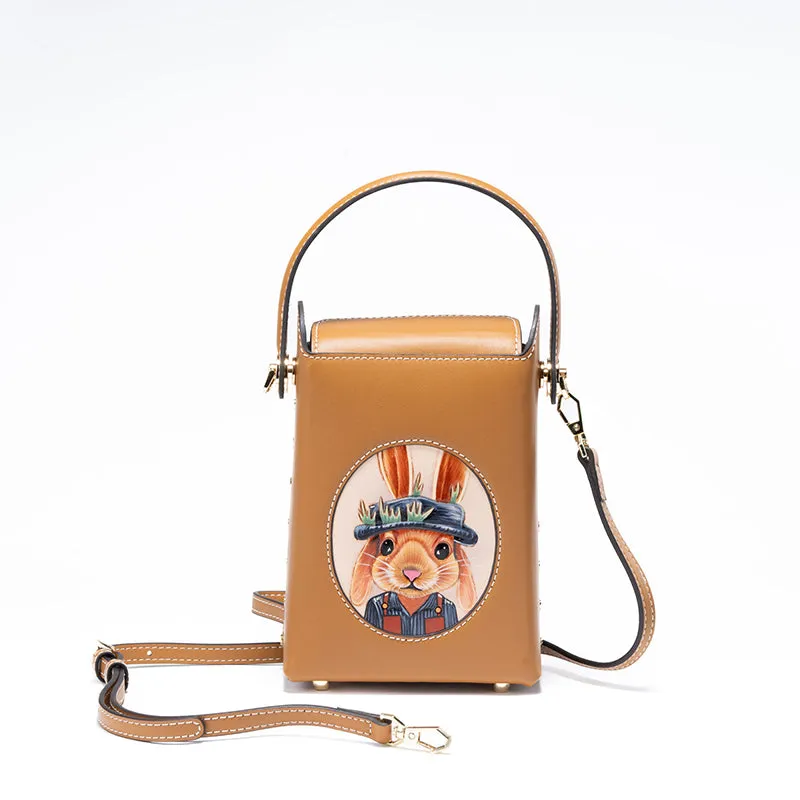 Intricately Hand-carved Vegetable-tanned Leather Bags Featuring Adorable Animal Motifs