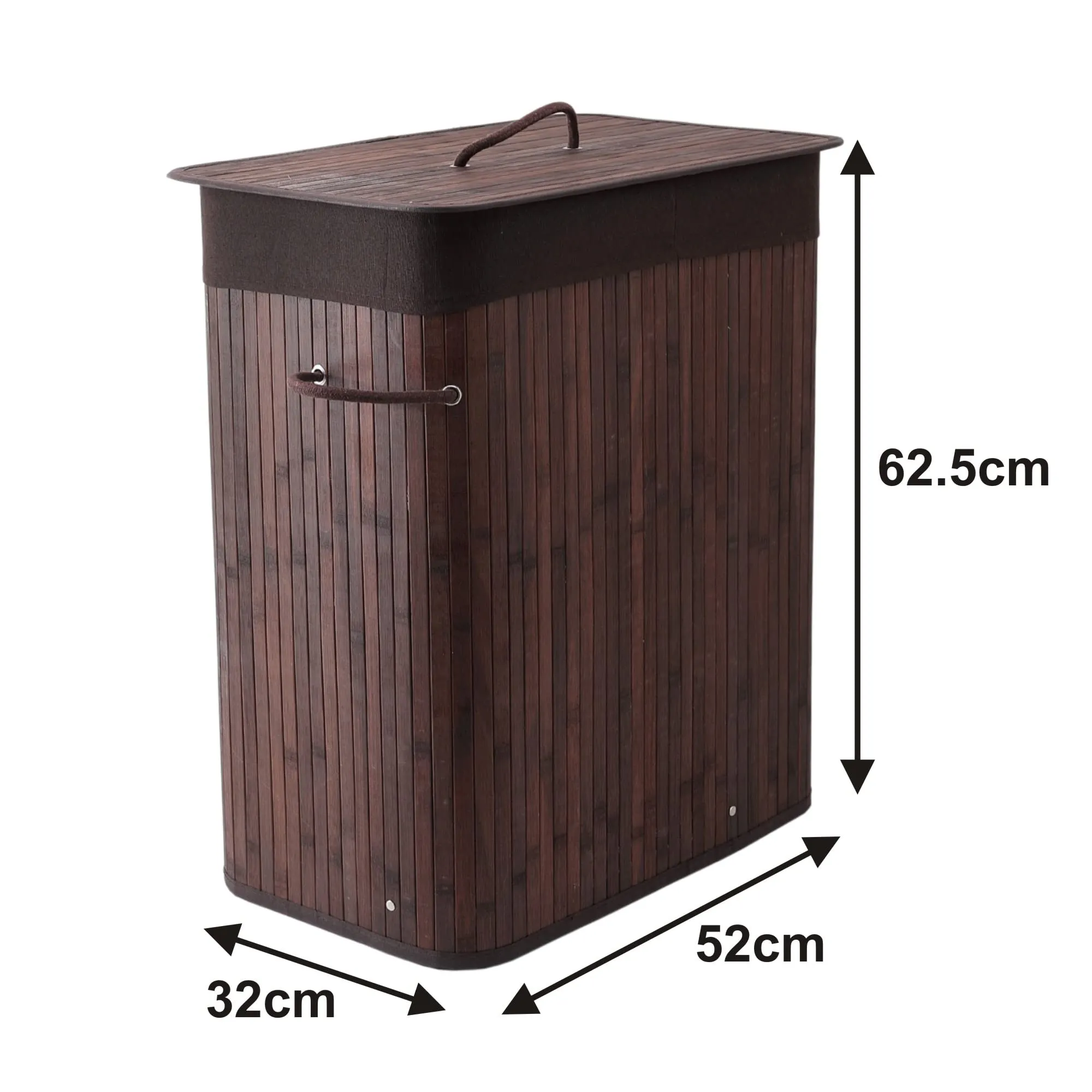 Kuber Industries Laundry Basket | Bamboo Laundry Basket With Lid | Cloth Hamper Basket for Bathroom | Laundry Basket for Toys | Storage Basket | Pack of 4 | Dark Brown