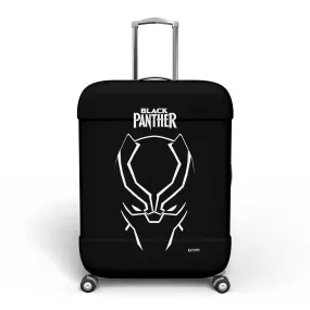 Kuber Industries Marvel Black Panther Luggage Cover | Polyester Travel Suitcase Cover | Washable | Stretchable Suitcase Protector | 26-30 Inch | Large | Black