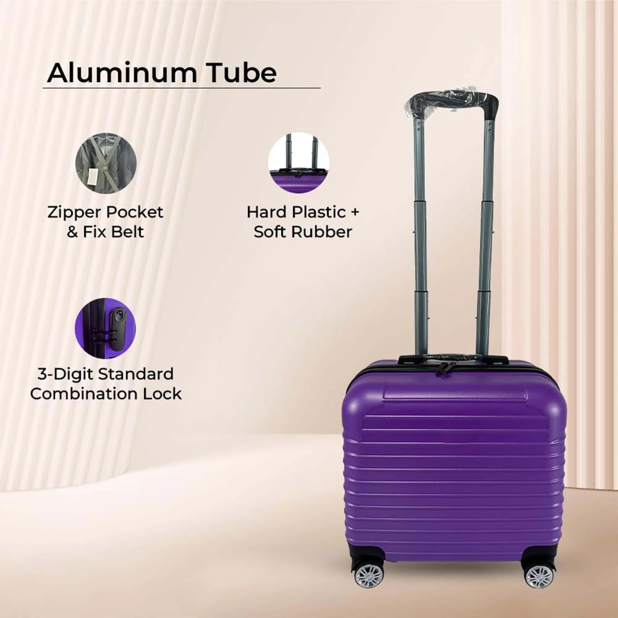 Kuber Industries Set of 3 Lightweight 20inch, 24inch, 28inch Cabin Trolley Bags with 360 Degree Wheels | Expandable Carry-On Cabin Luggage Suitcase | Bags for Travelling | Multicolor