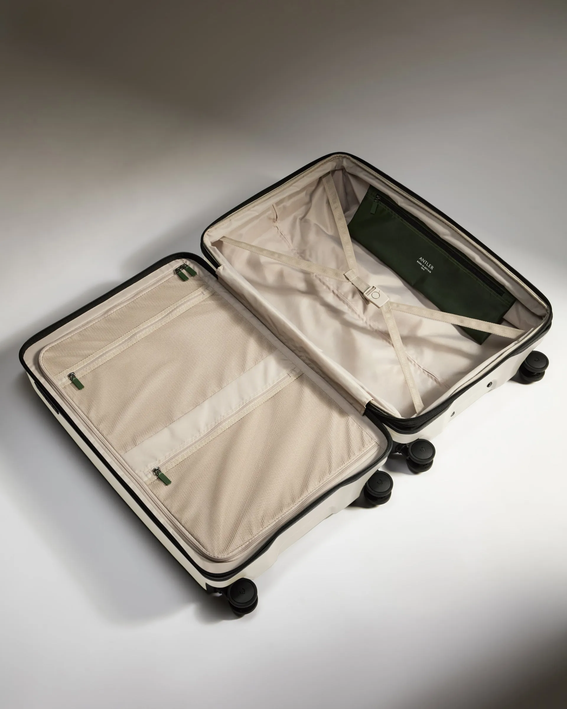 Large Suitcase in Taupe - Icon Stripe