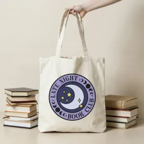 Late Night Book Club Tote Bag | 15" x 16"