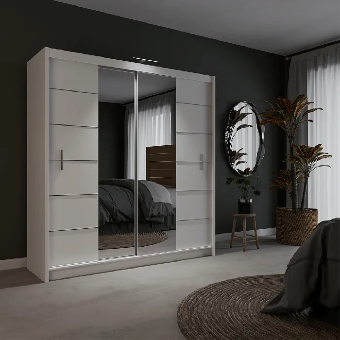 Lathen 203cm Sliding Door Wardrobe White