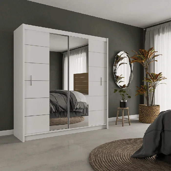 Lathen 203cm Sliding Door Wardrobe White