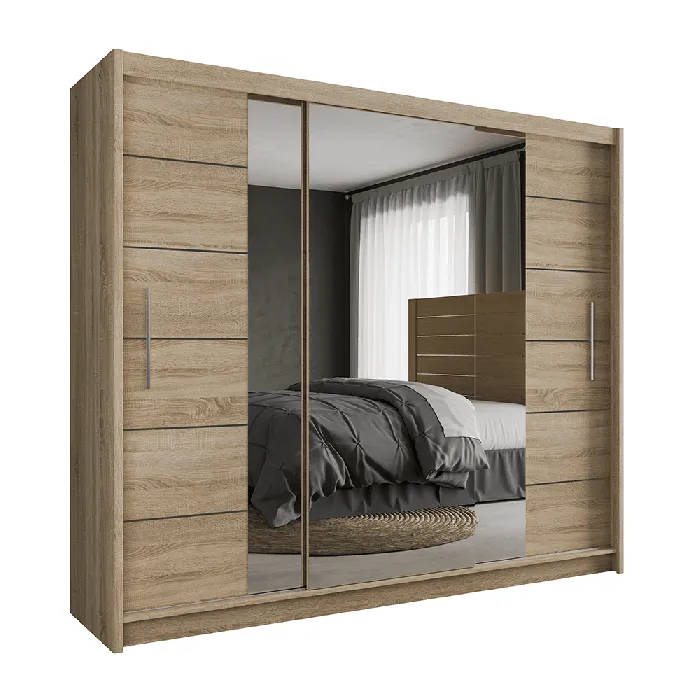 Lathen 250cm Sliding Door Wardrobe Oak Sonoma