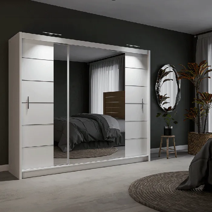 Lathen 250cm Sliding Door Wardrobe White