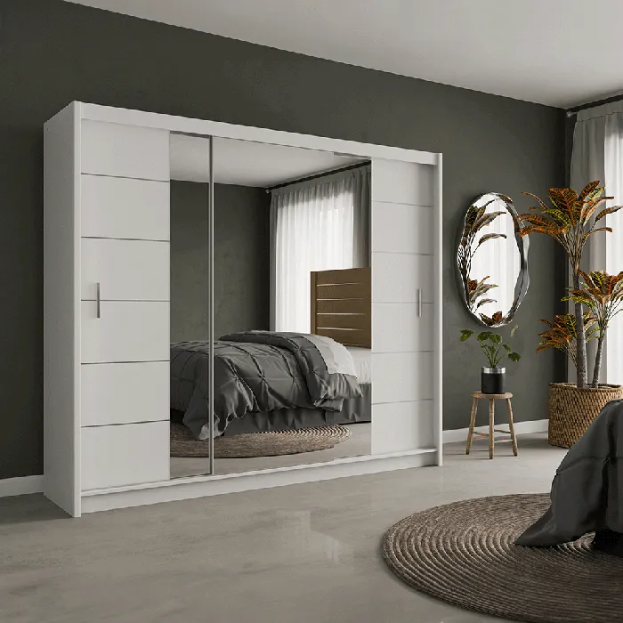 Lathen 250cm Sliding Door Wardrobe White