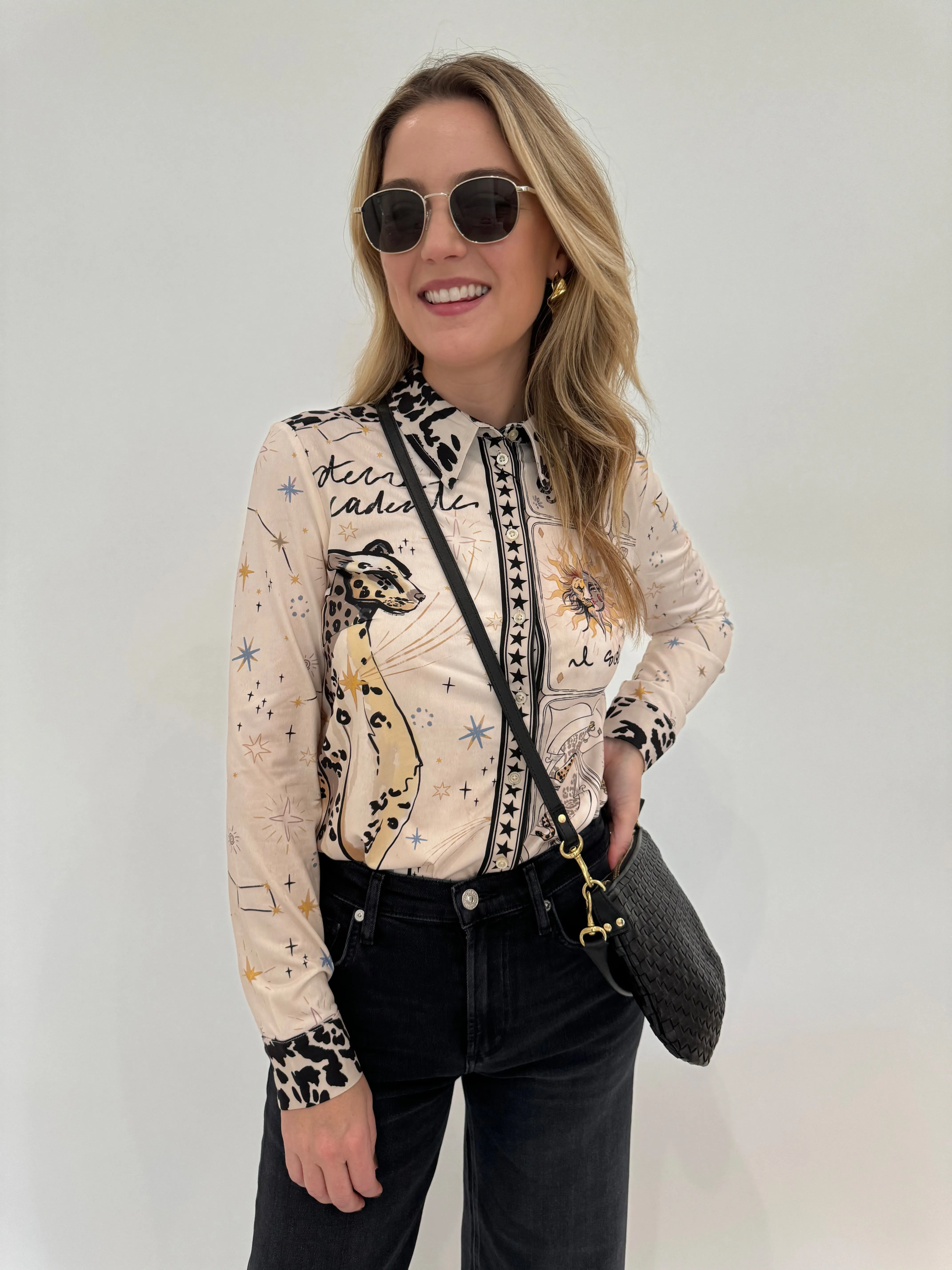 Leopard Silky Shirt Blouse