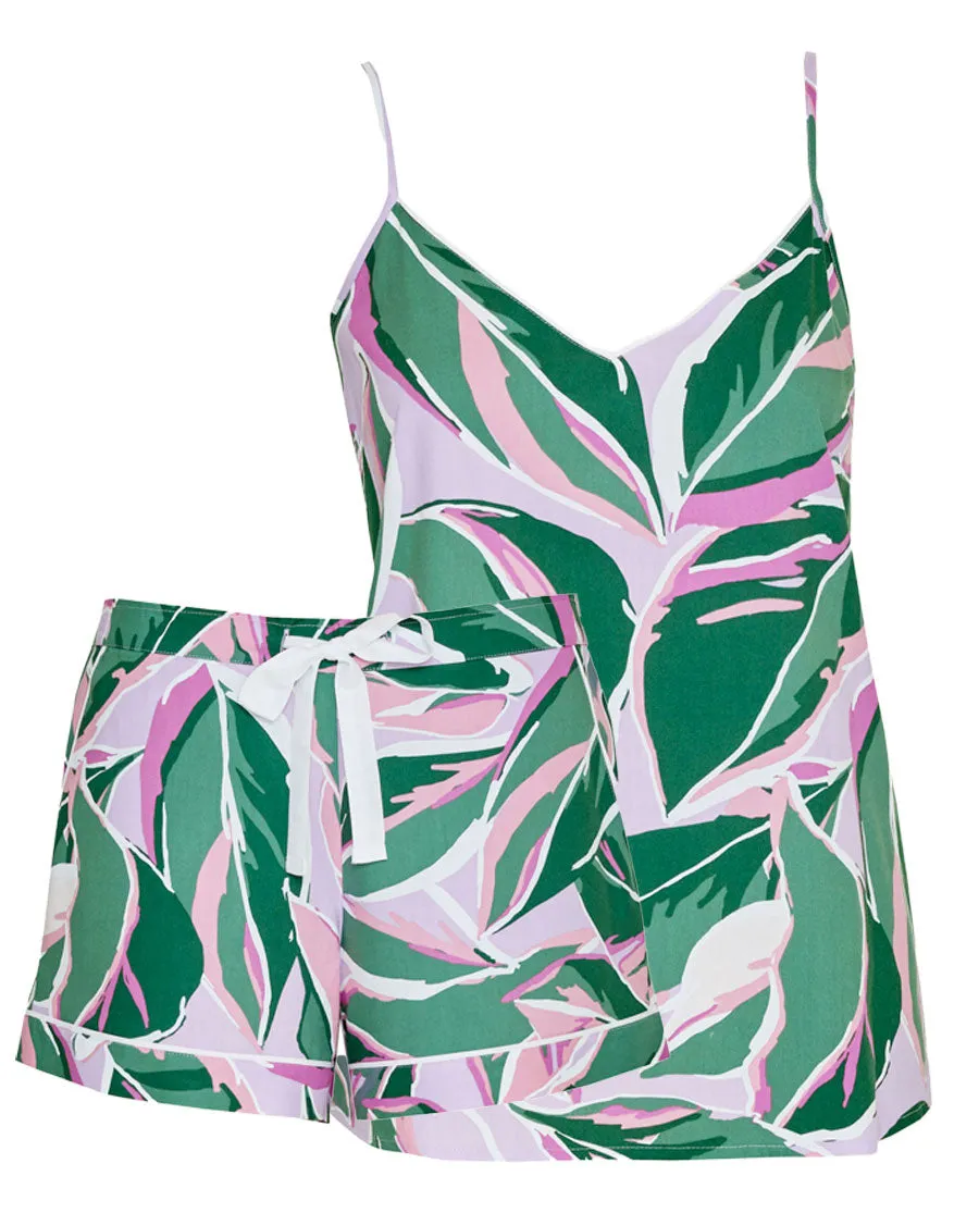 Lexi Leaf Print Cami and Shorts Set