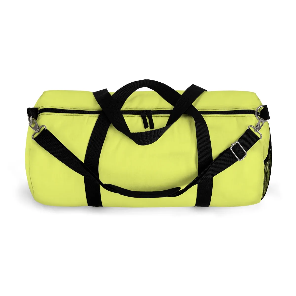 Light Yellow Gym Bag, Best Solid Color All Day Small Or Large Size Duffel Bag, Made in USA