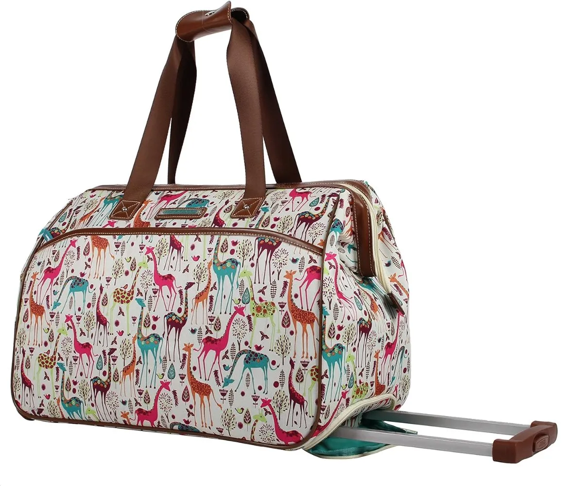 Lily Bloom Lightweight 22 Inch Carry-On Suitcase with 2-Rolling Wheels