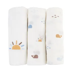 Little Crevette Set of 3 Swaddles 60x60cm Malo