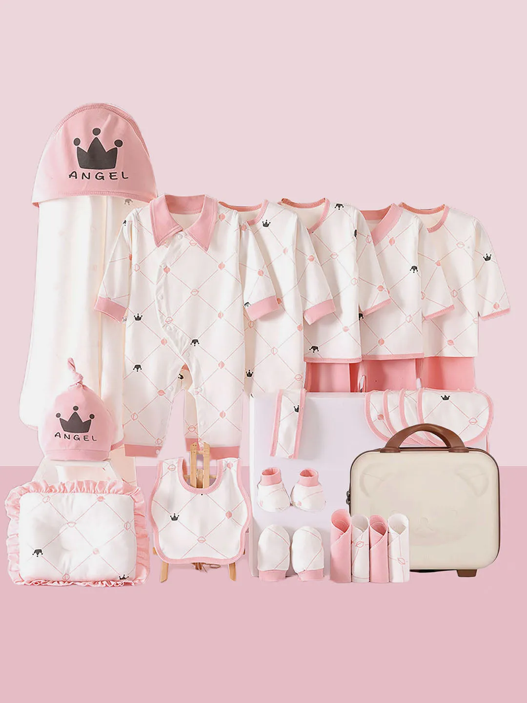 Little Surprise Box 26 Pcs Newborn Baby Girl/ Boy All Season Wear Gift Hamper With Suitcase