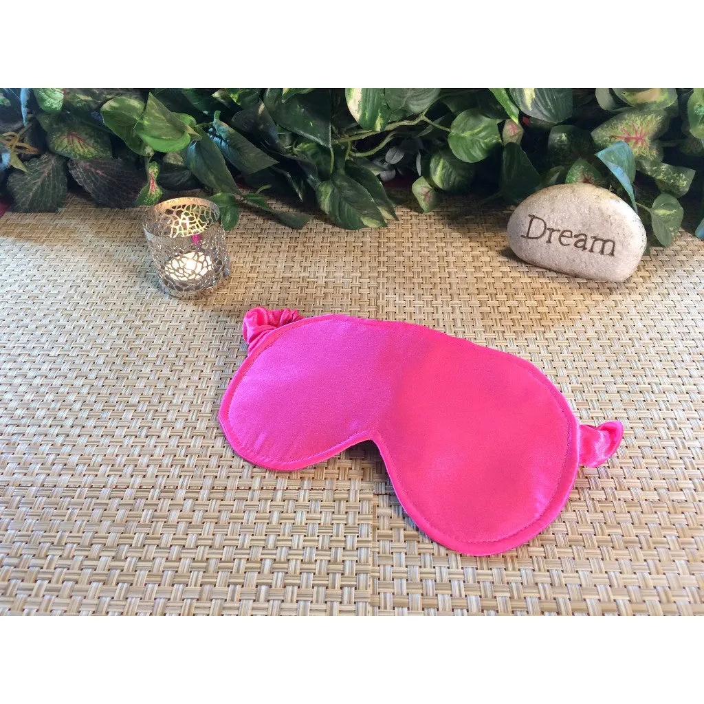 Love Pink Satin Eye Sleep Mask. Anti-Aging Qualities. Feel Younger.