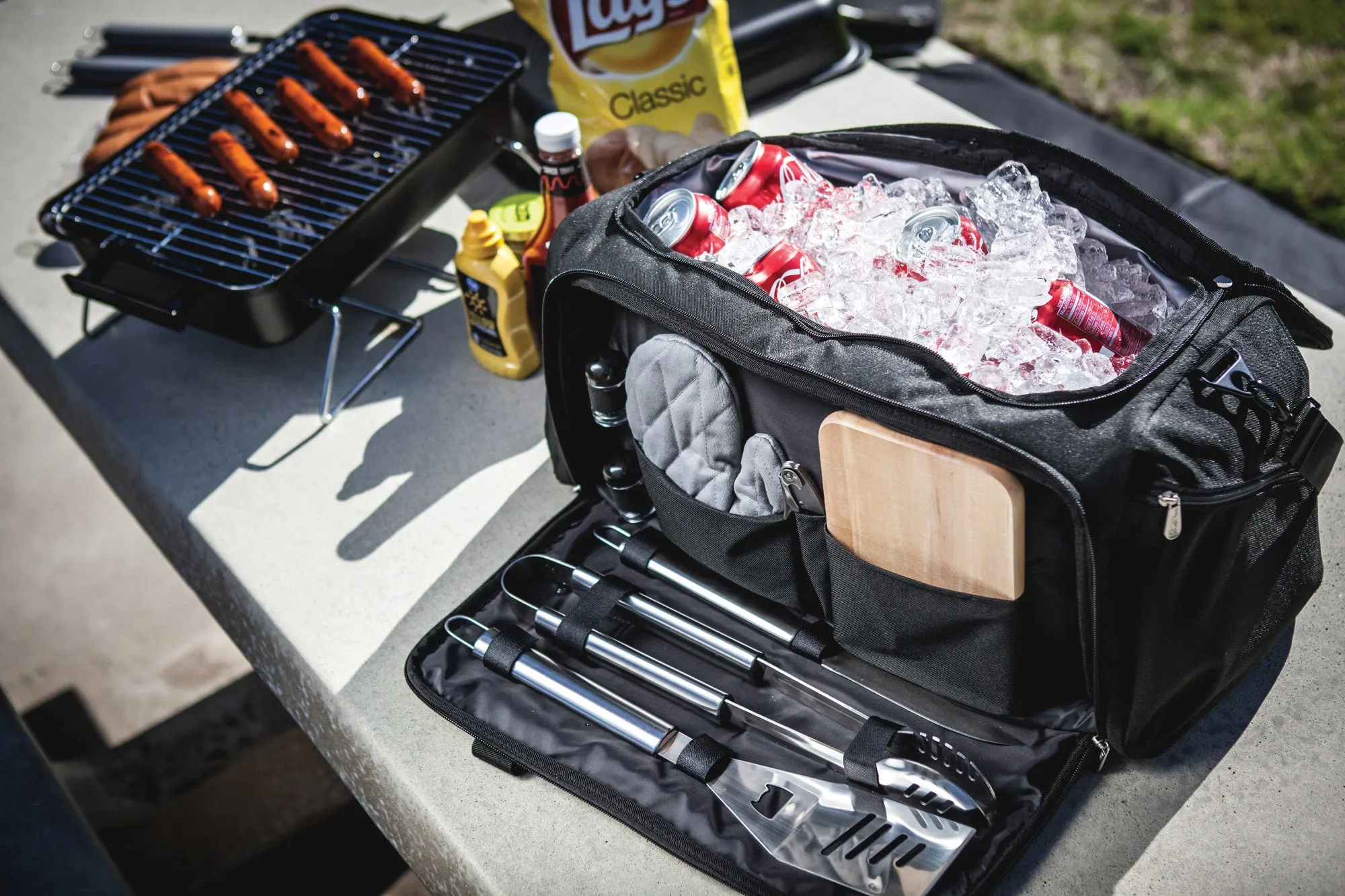 LSU Tigers - BBQ Kit Grill Set & Cooler