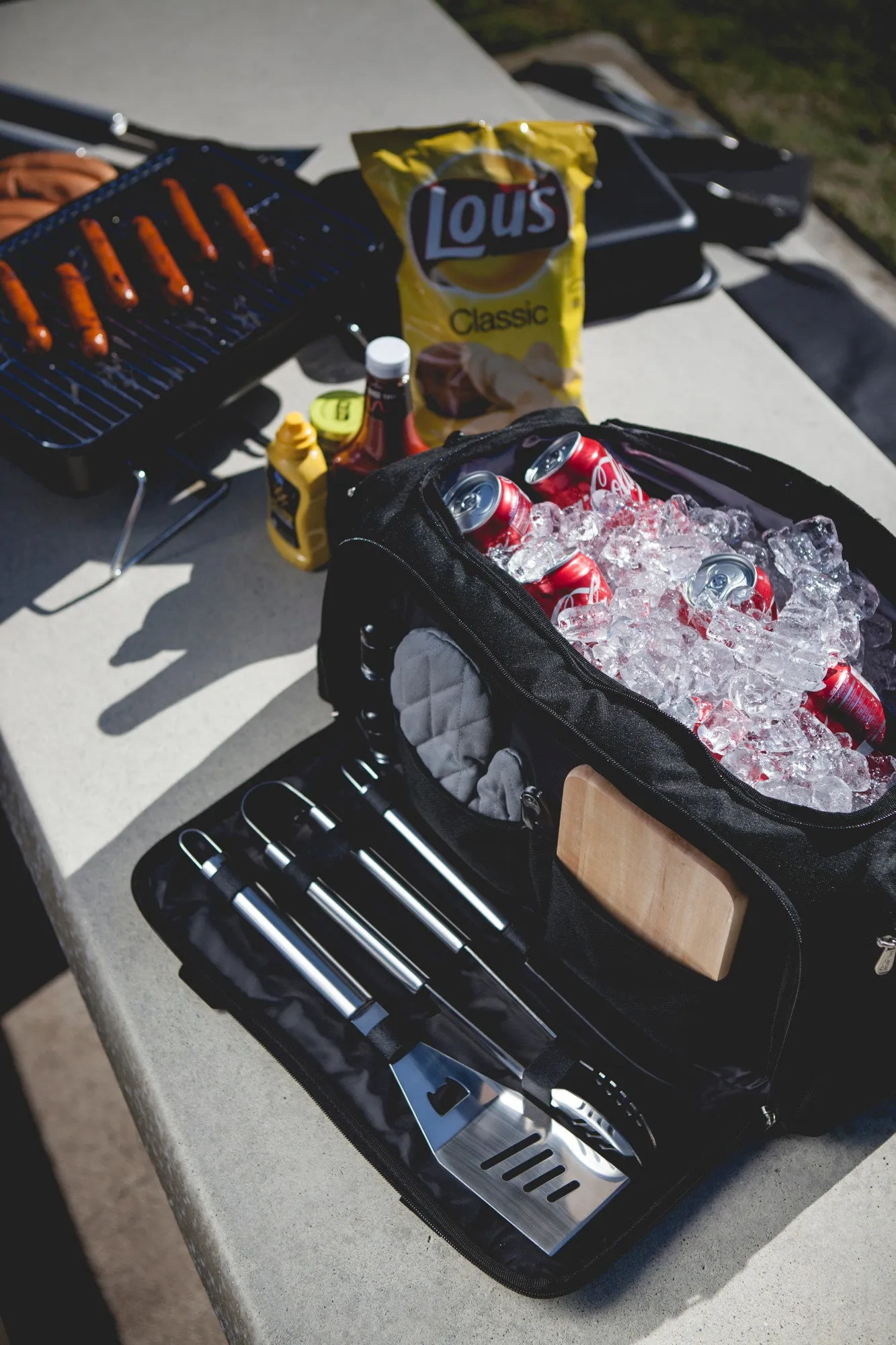 LSU Tigers - BBQ Kit Grill Set & Cooler