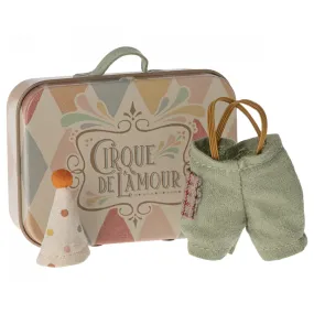 Maileg Mouse Clown Clothes in Suitcase -Little Brother '24