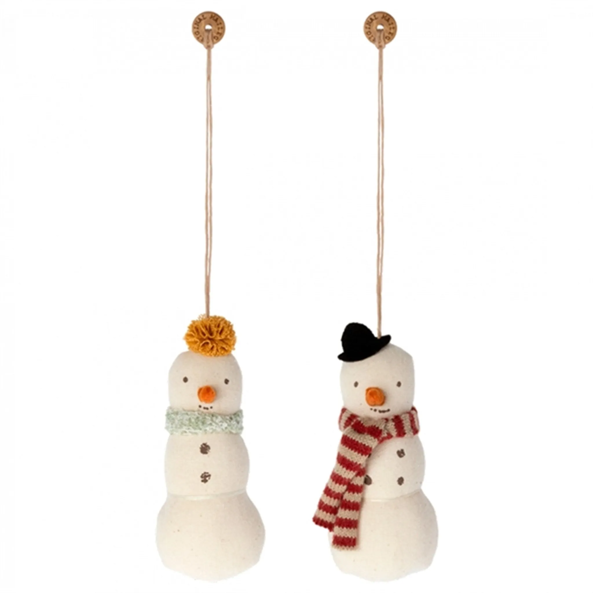 Maileg Snowman Ornament, 2 Pcs In Metal Suitcase