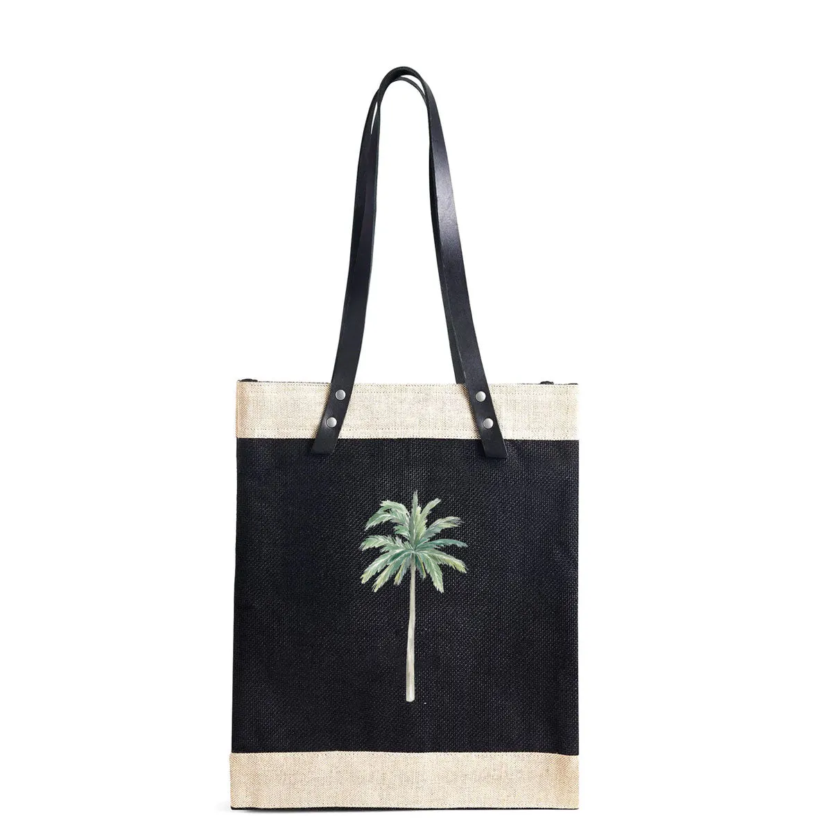 Market Tote in Black Palm Tree by Amy Logsdon