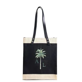 Market Tote in Black Palm Tree by Amy Logsdon