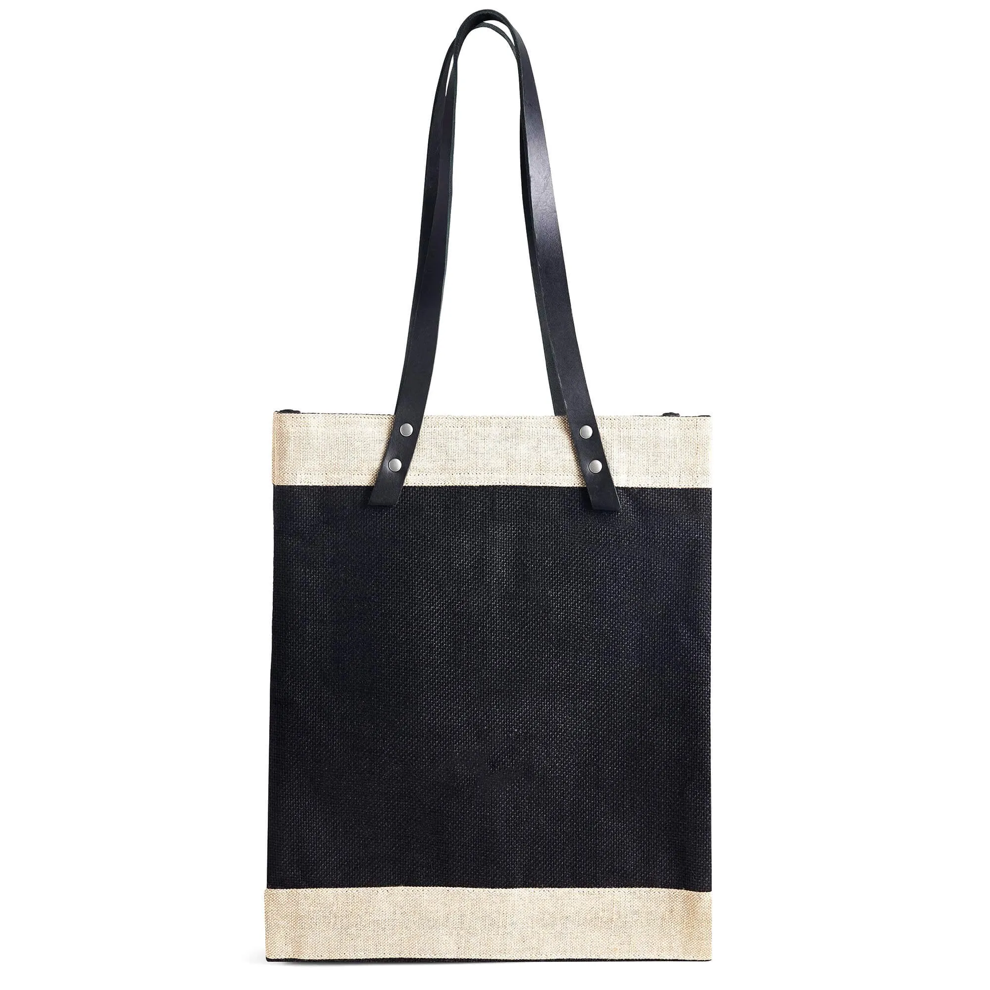 Market Tote in Black with Monogram