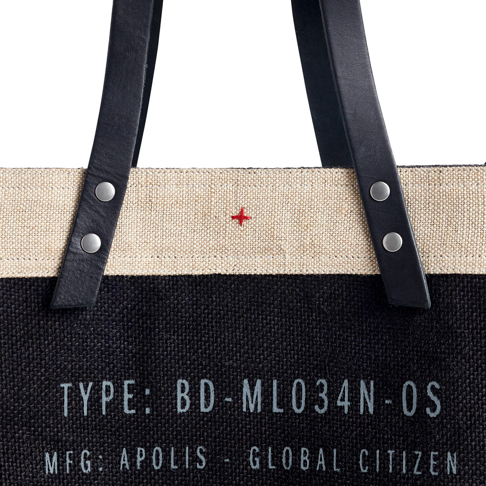 Market Tote in Black with Monogram