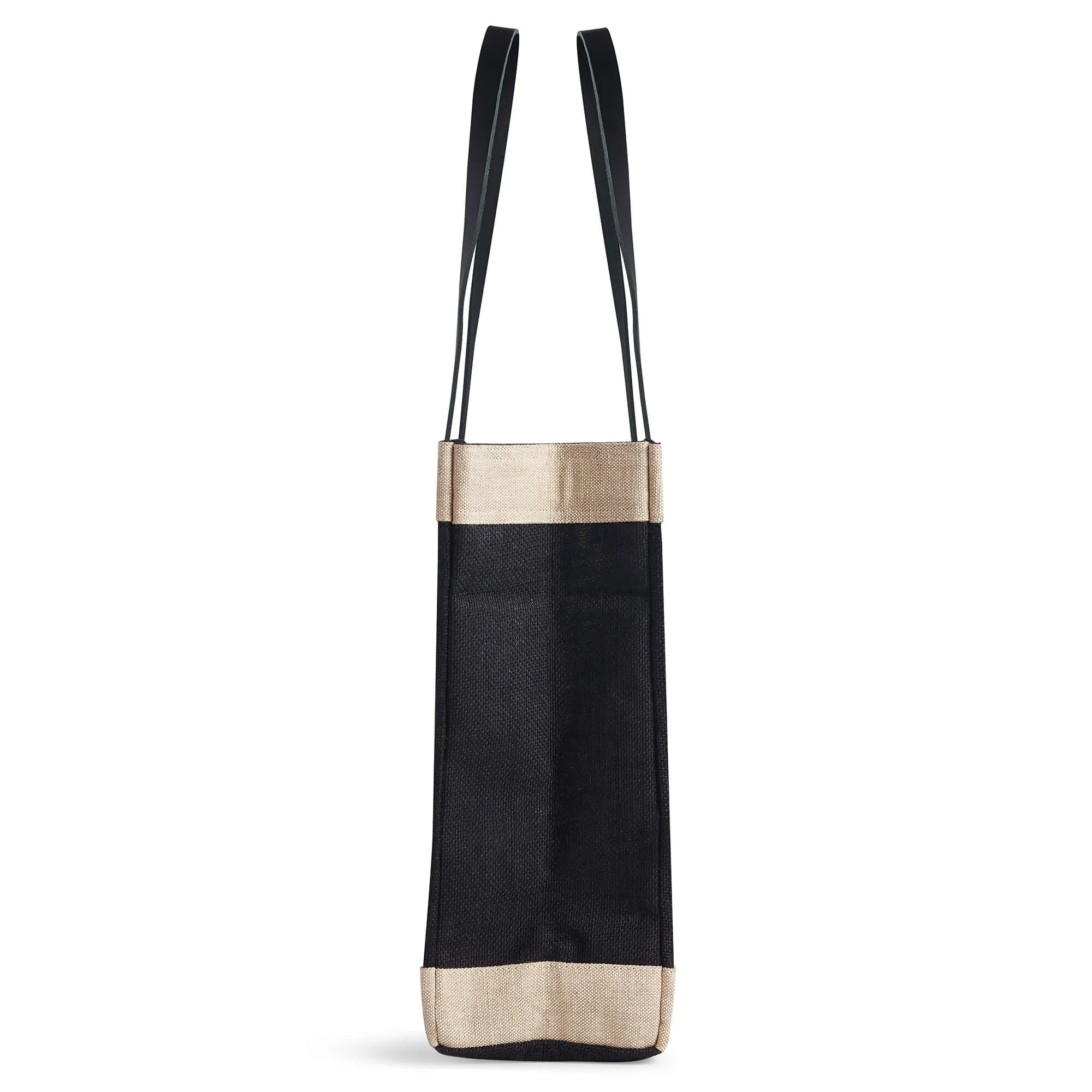 Market Tote in Black with Monogram