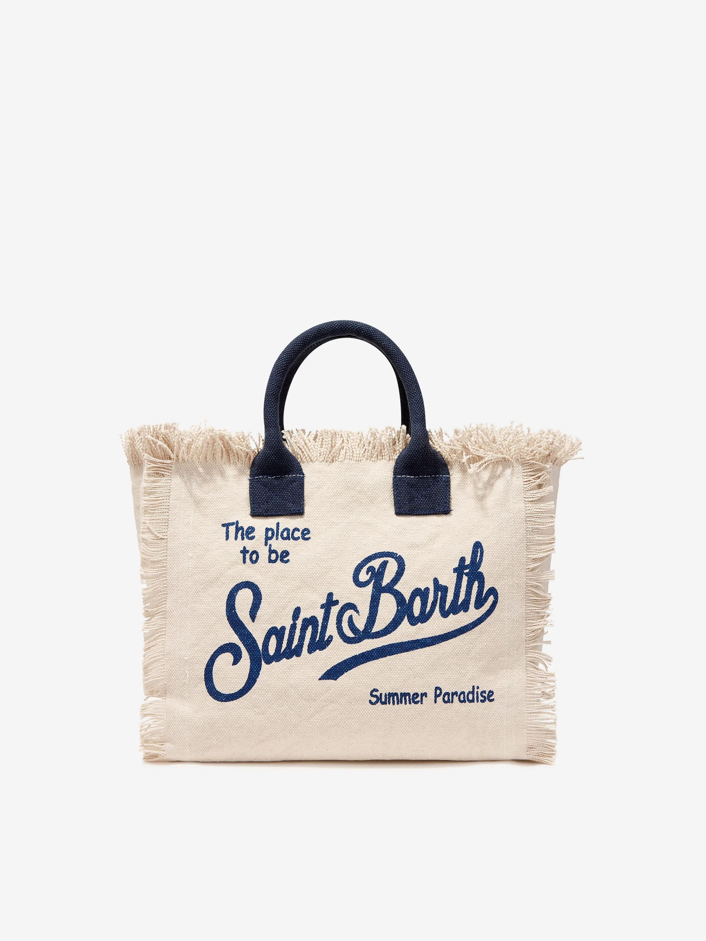 MC2 Saint Barth Girls Canvas Logo Bag in White