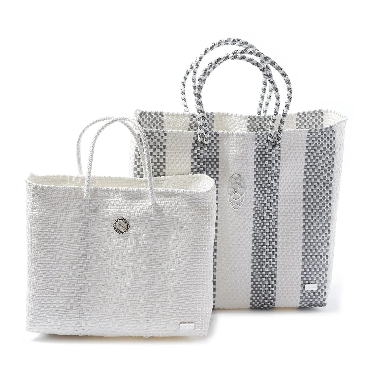 MEDIUM SILVER STRIPE TOTE BAG