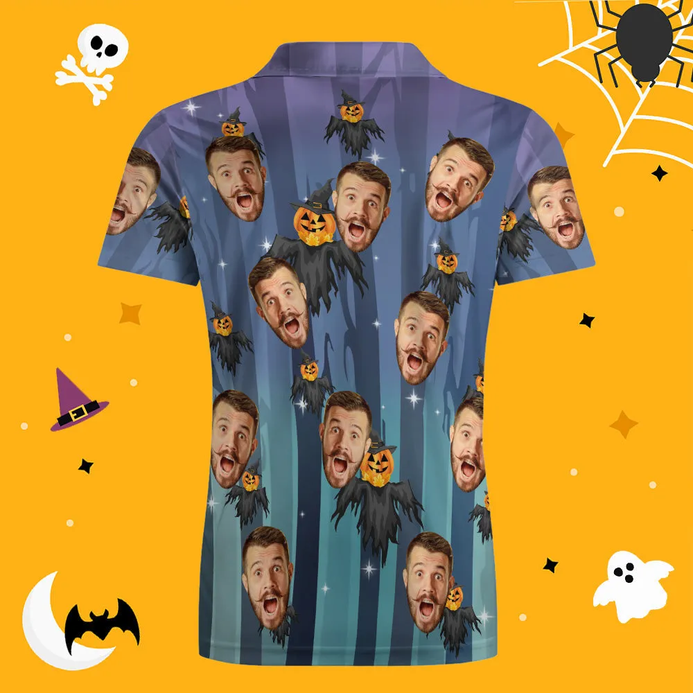 Men's Custom Funny Face Shirt Personalised Golf Shirts For Halloween Drama Gift Batman