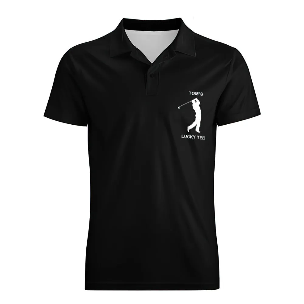 Men's Custom Name Polo Shirt Personalised Golf Shirts