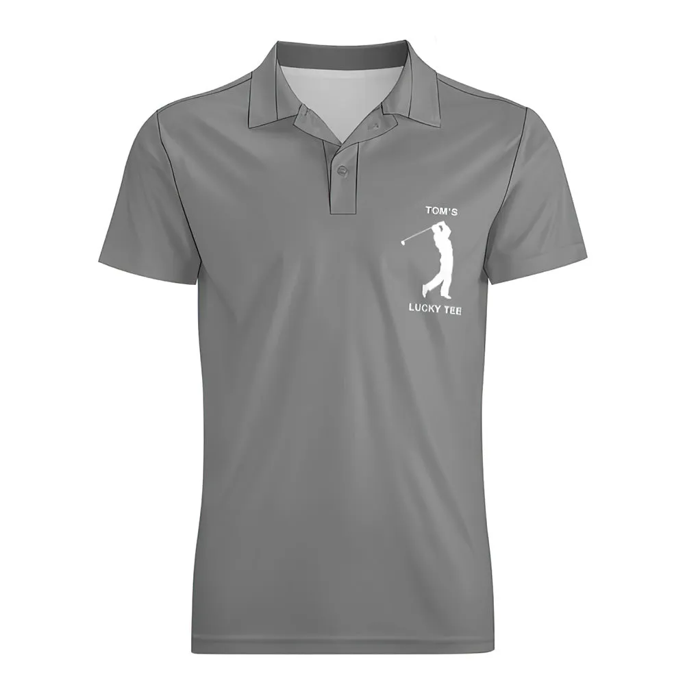 Men's Custom Name Polo Shirt Personalised Golf Shirts