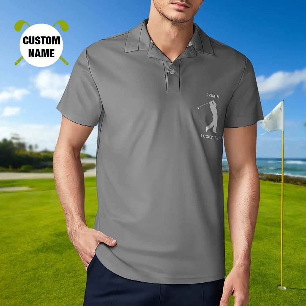 Men's Custom Name Polo Shirt Personalised Golf Shirts