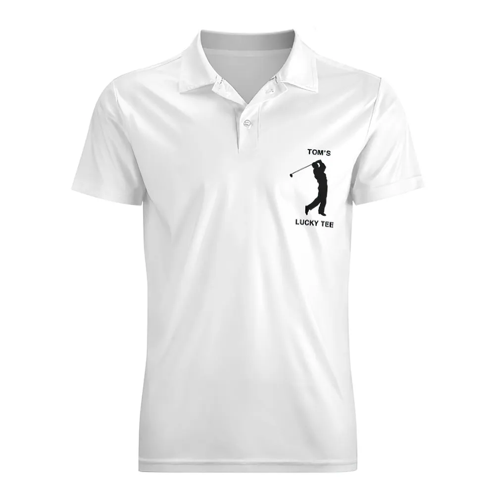 Men's Custom Name Polo Shirt Personalised Golf Shirts