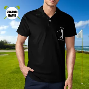 Men's Custom Name Polo Shirt Personalised Golf Shirts