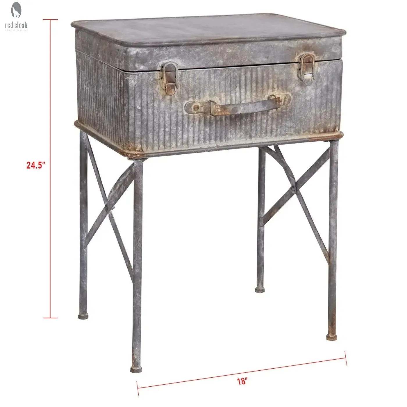 Metal Vintage Suitcase End Table