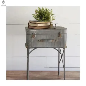 Metal Vintage Suitcase End Table