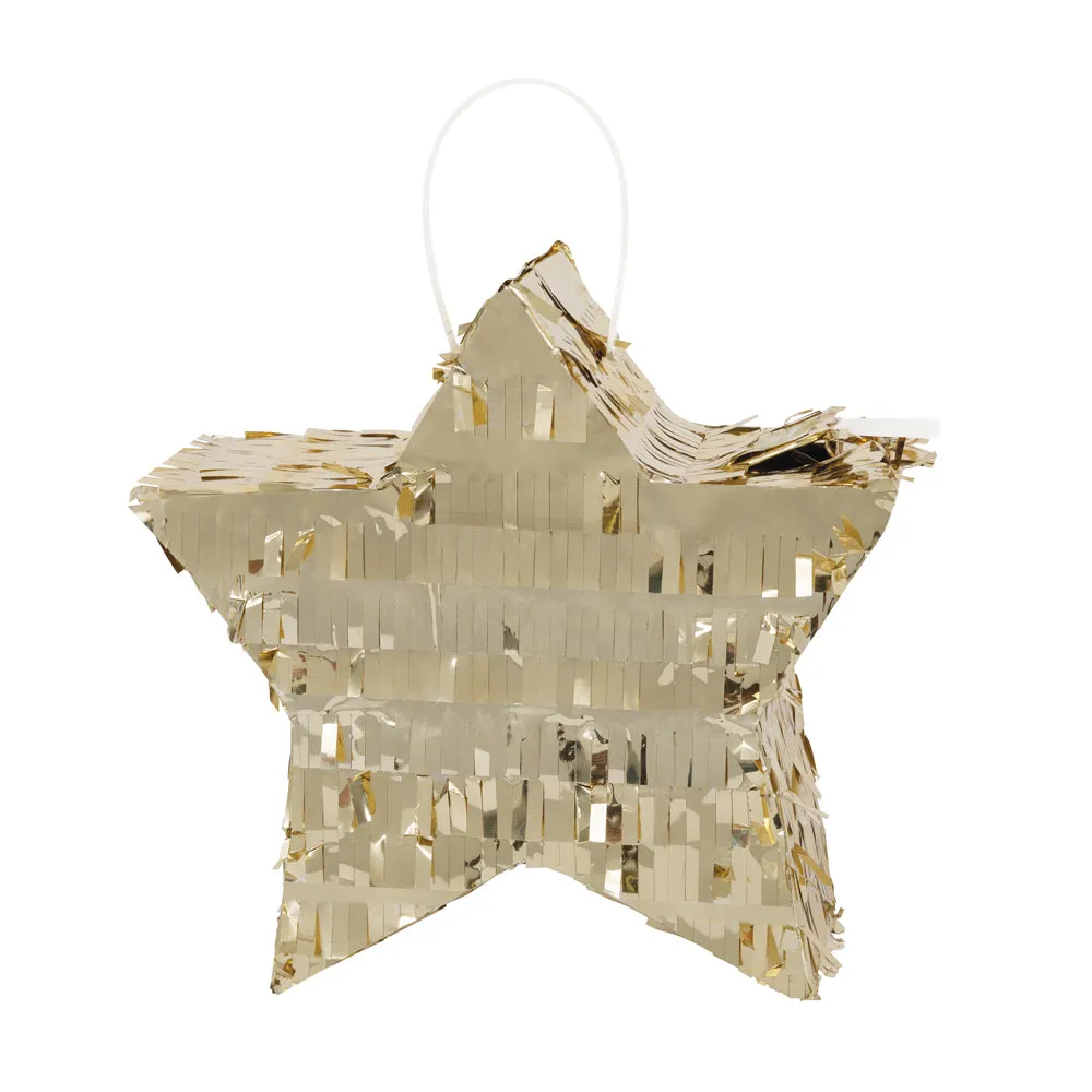 Mini Gold Star Shape Pinata Favour Decoration - 19cm