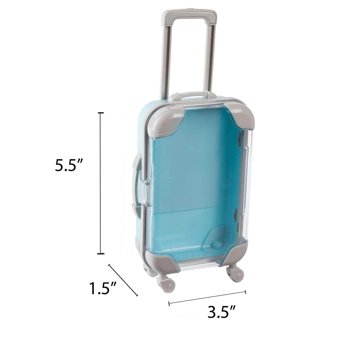 Mini Suitcase 5.5"x3.5"x1.5" Blue Candy Box 8 Pack