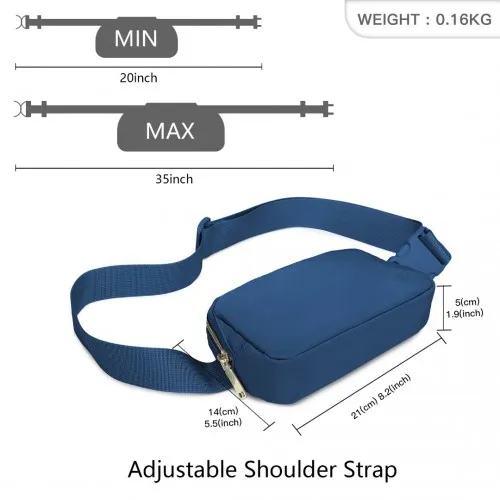 Miss Lulu Lightweight Stylish Water-Resistant Casual Bum Bag - Navy | Versatile & Durable Waist Pack