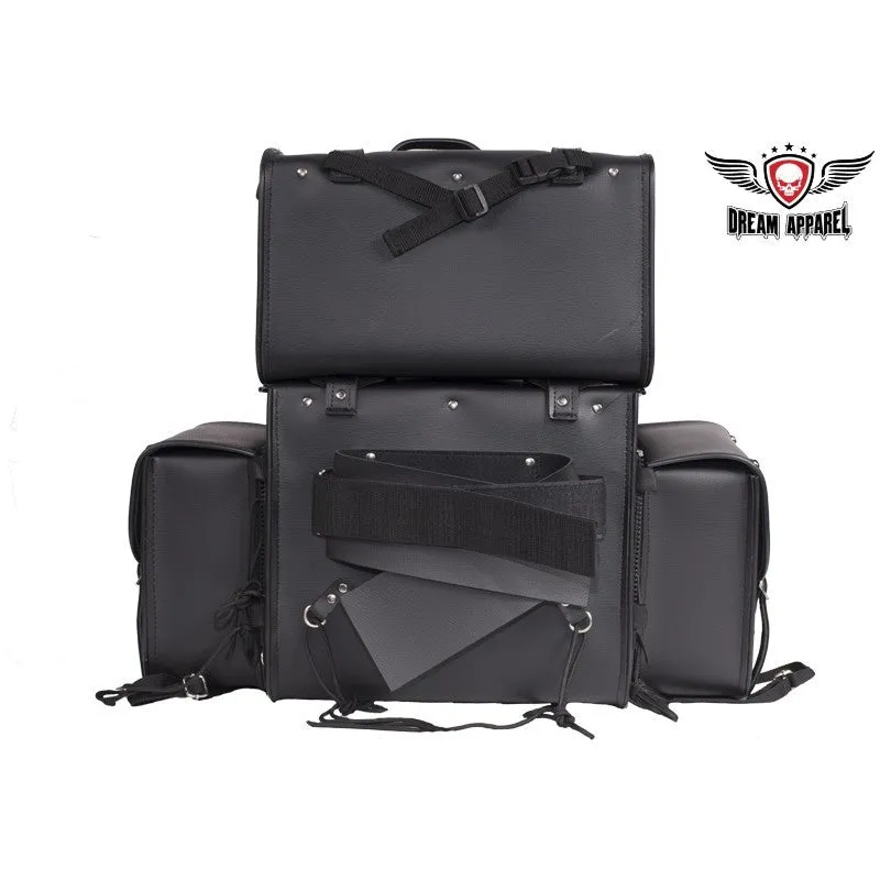 Motorcycle Sissy Bar Bag With Removable Side Bags